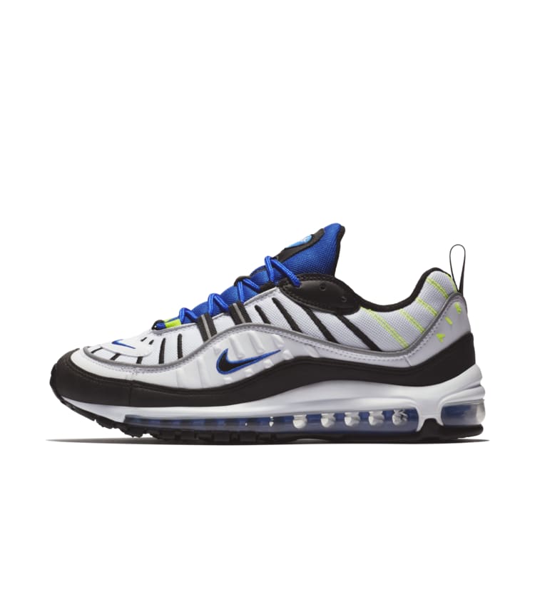 Nike Air Max 98 'White & Black & Racer Blue' Release Date. Nike⁠+ Launch GB